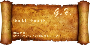 Gertl Henrik névjegykártya